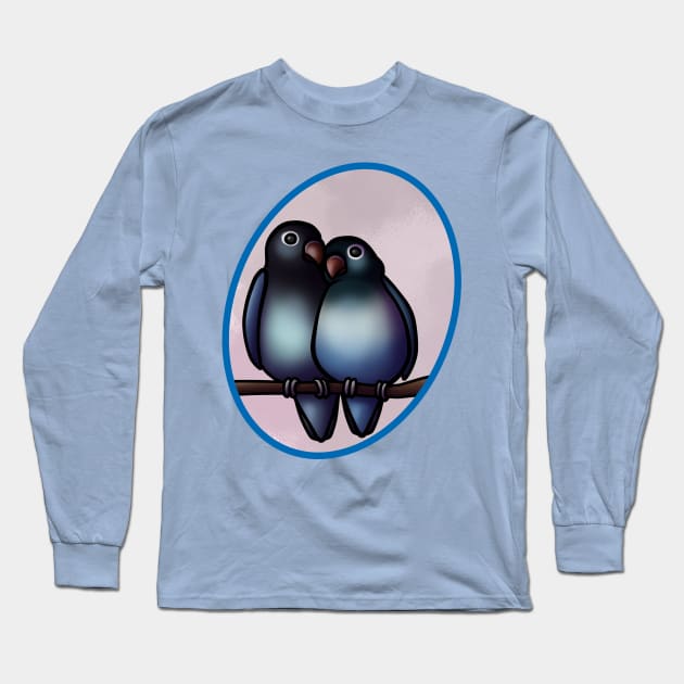 Lovebirds blue Long Sleeve T-Shirt by VanumChan